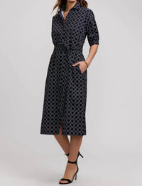 Foxcroft - Esther Square Links Elbow Sleeve Midi Dress