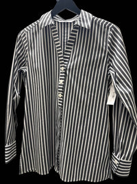 Foxcroft - Pamela Stripe Cotton Blend Tunic Shirt