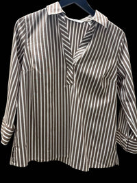 Foxcroft - Sophia Three Quarter Stripe Popover Top