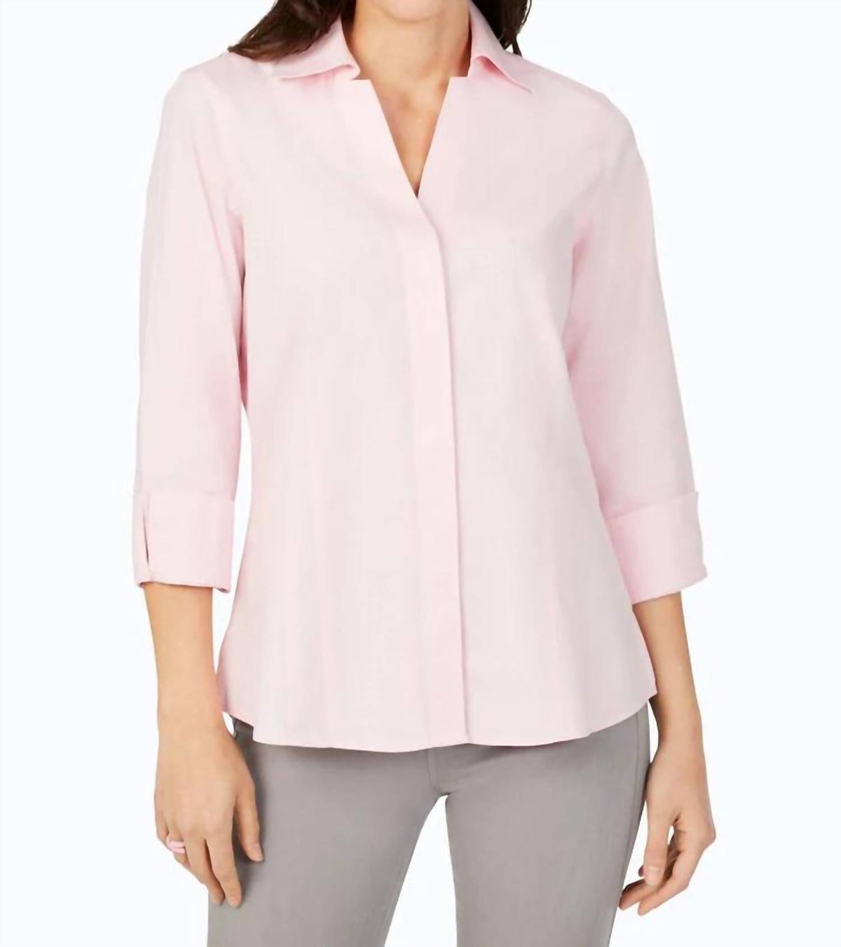 Foxcroft - TAYLOR 3/4 PINPOINT SHORT SLEEVE SHIRT