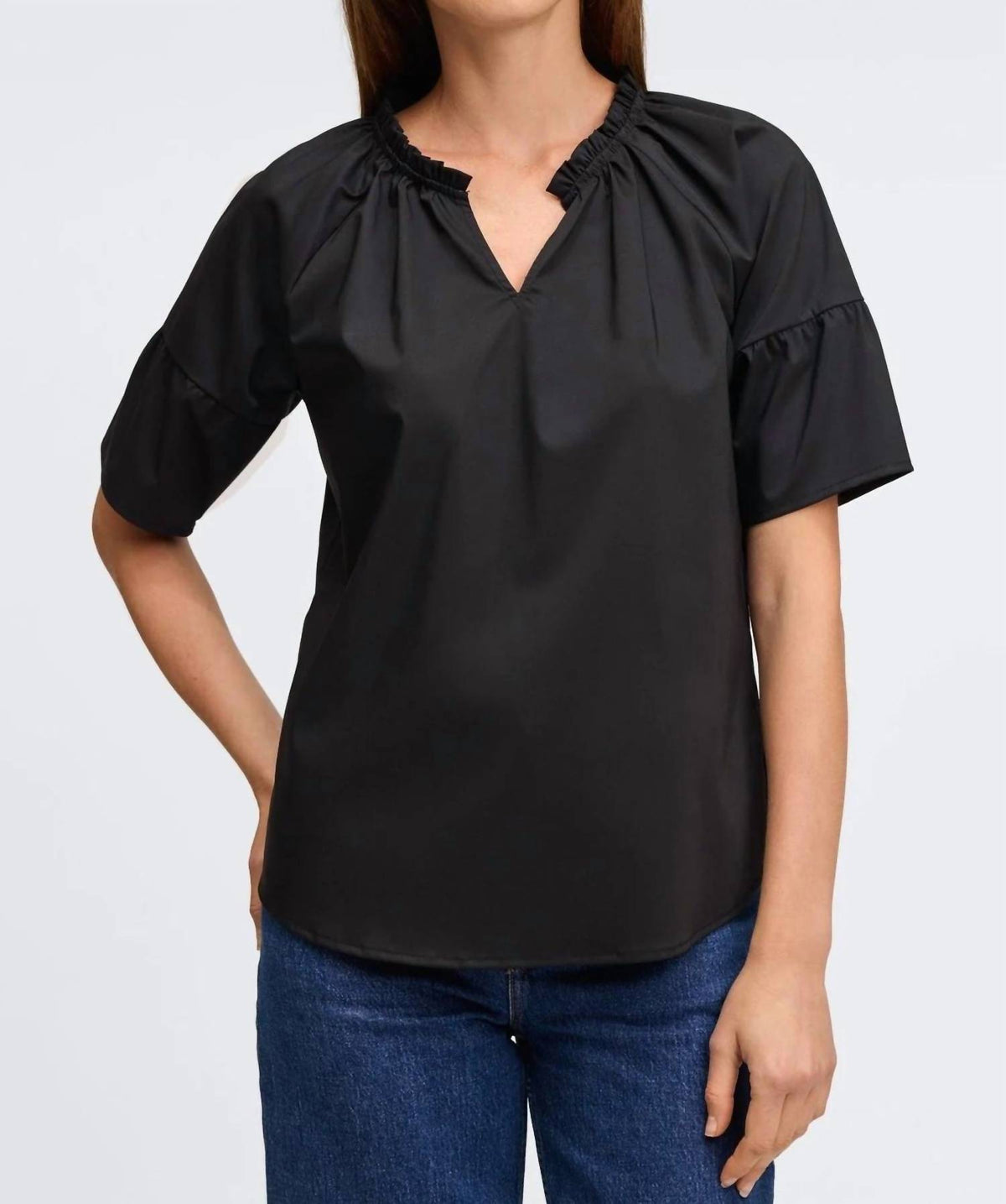 Foxcroft - Vicky No Iron Stretch Elbow Sleeve Popover Shirt
