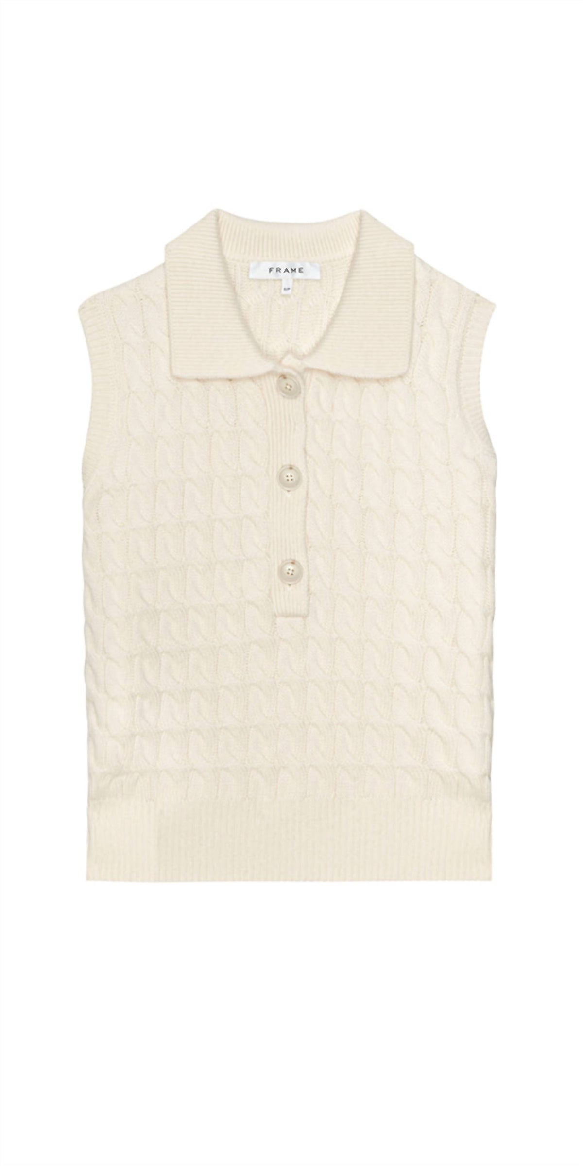 Frame - Women's Cable Polo Vest