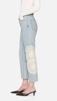 Frame - Crochet High Rise Vertical Crop Jeans