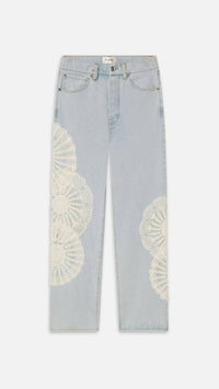 Frame - Crochet High Rise Vertical Crop Jeans