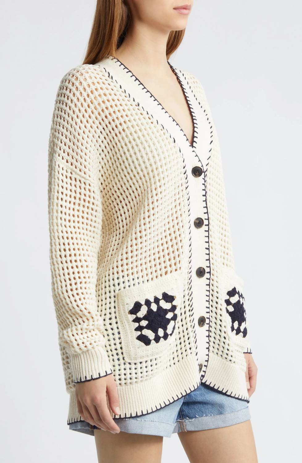 Frame - Crochet Open Stitch Cardigan