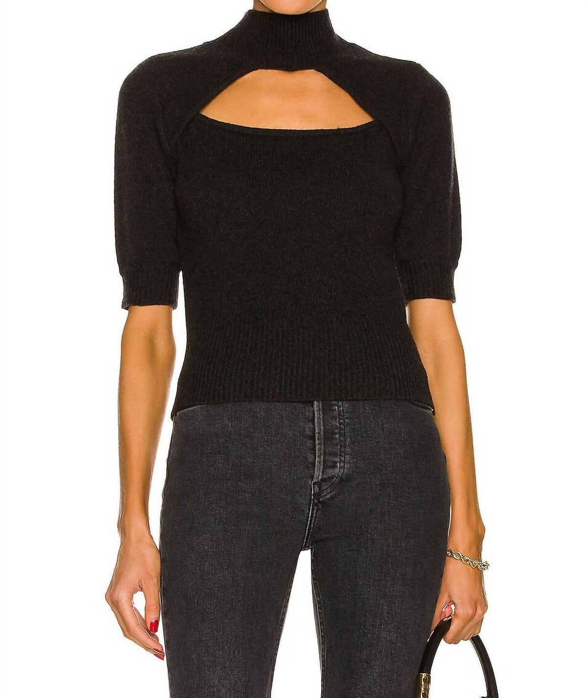Frame - Cutout Turtleneck Sweater