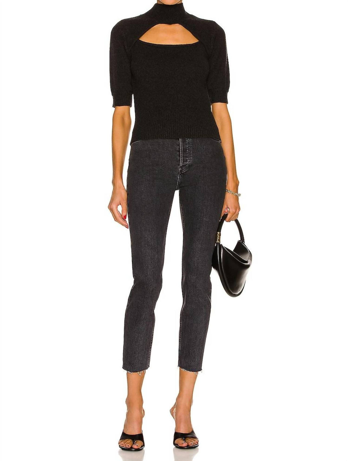 Frame - Cutout Turtleneck Sweater