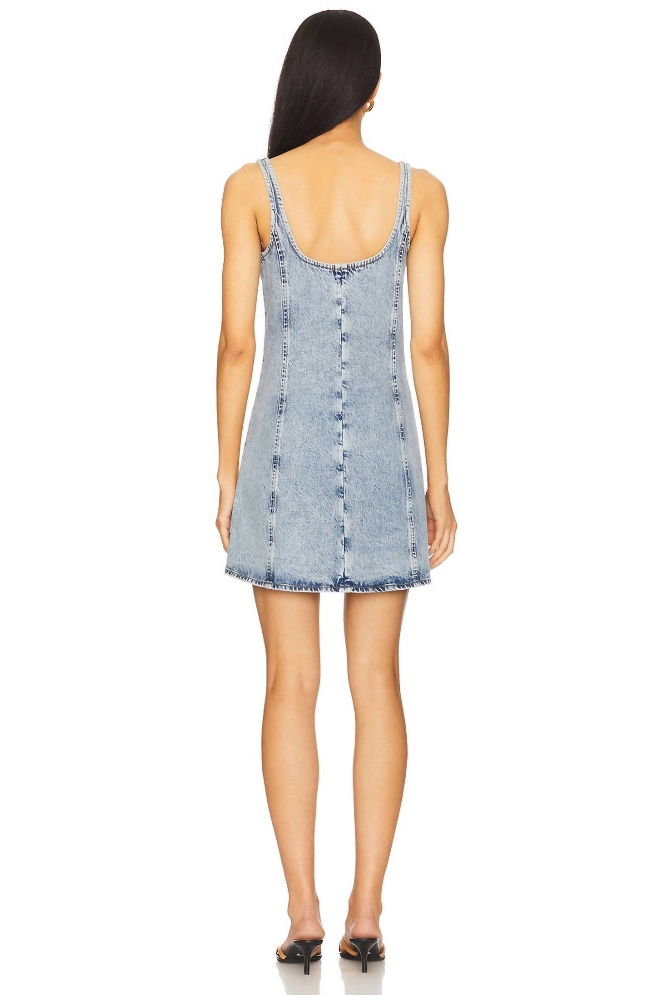 Frame - Denim Shift Dress With Studs - blue - clothing - cotton