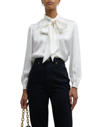 Frame - Femme Tie Neck Blouse