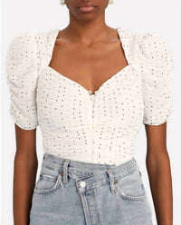 Frame - Gathered Button Front Top