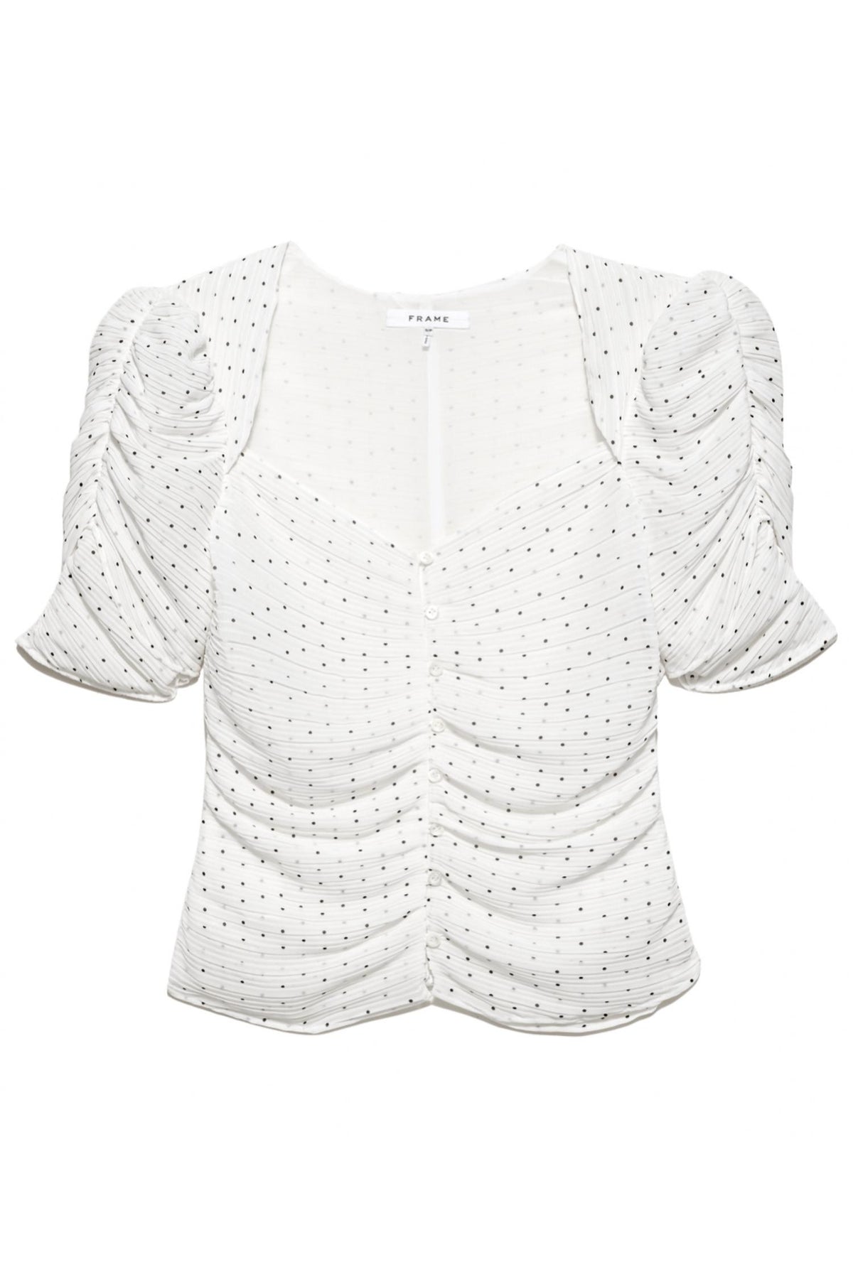 Frame - Gathered Button Front Top