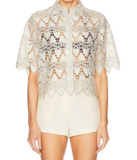 Frame - Lace Button Up Shirt