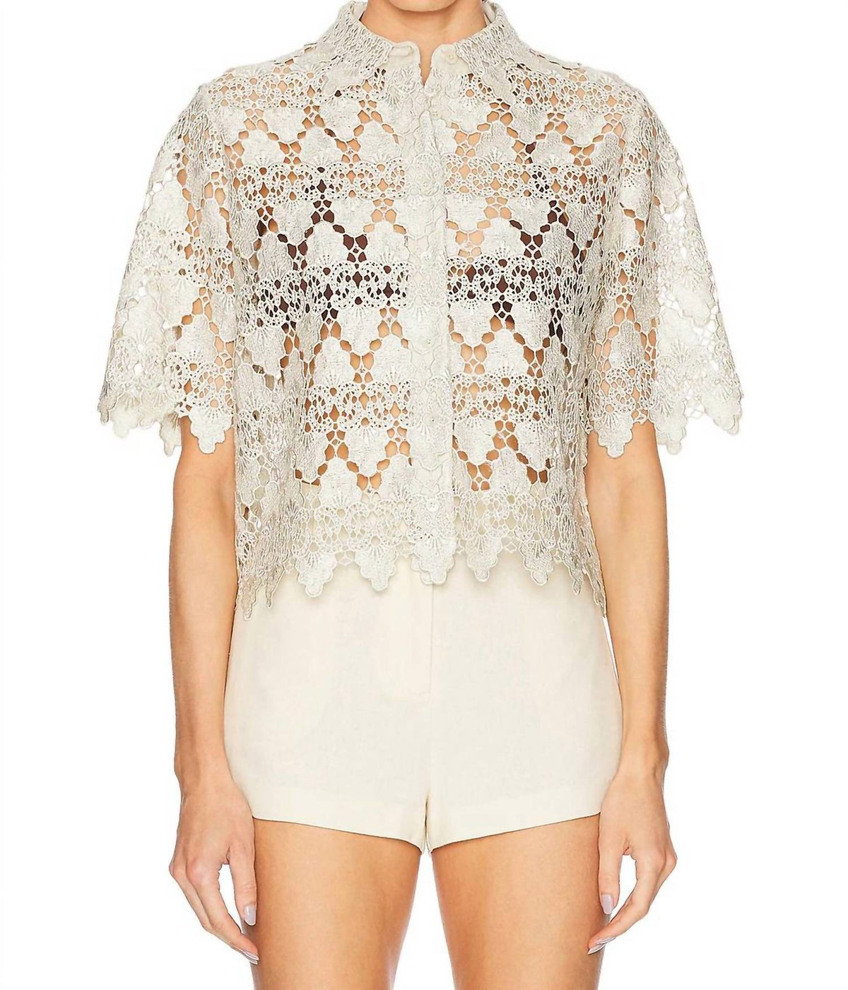 Frame - Lace Button Up Shirt