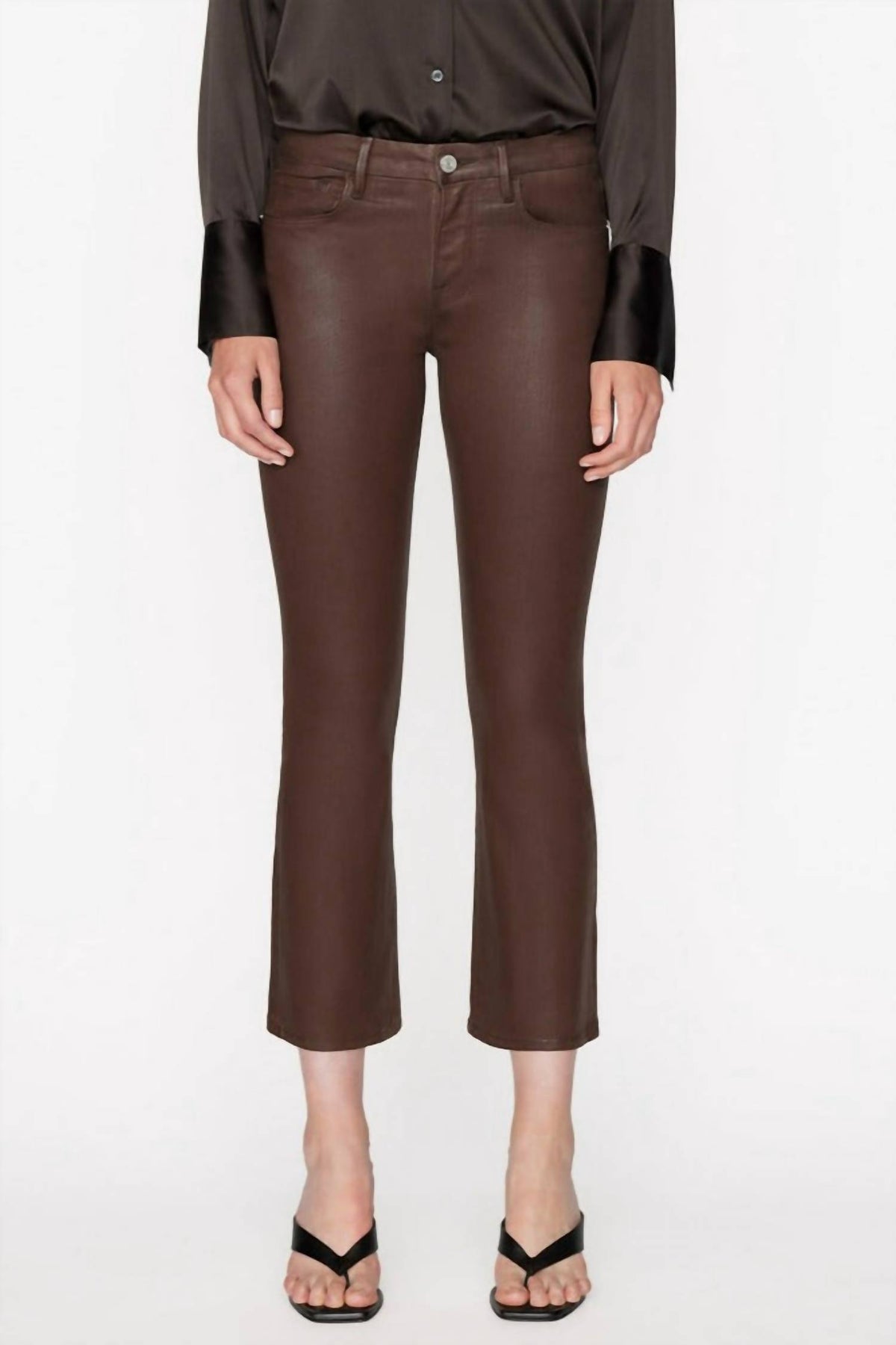 Frame - Le Crop Mini Boot Coated Jeans