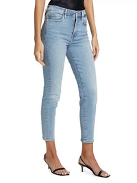 Frame - Le High Skinny Crop Jean - blue - clothing - cotton - blend