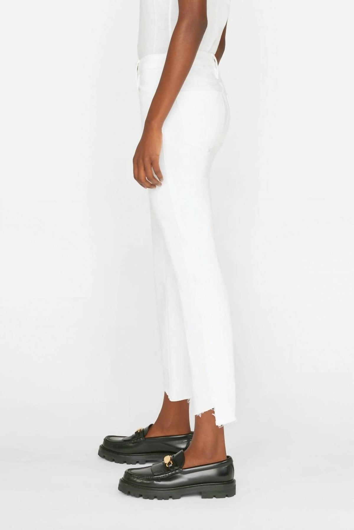 Frame - Le High Straight Cascade Raw Hem Jeans