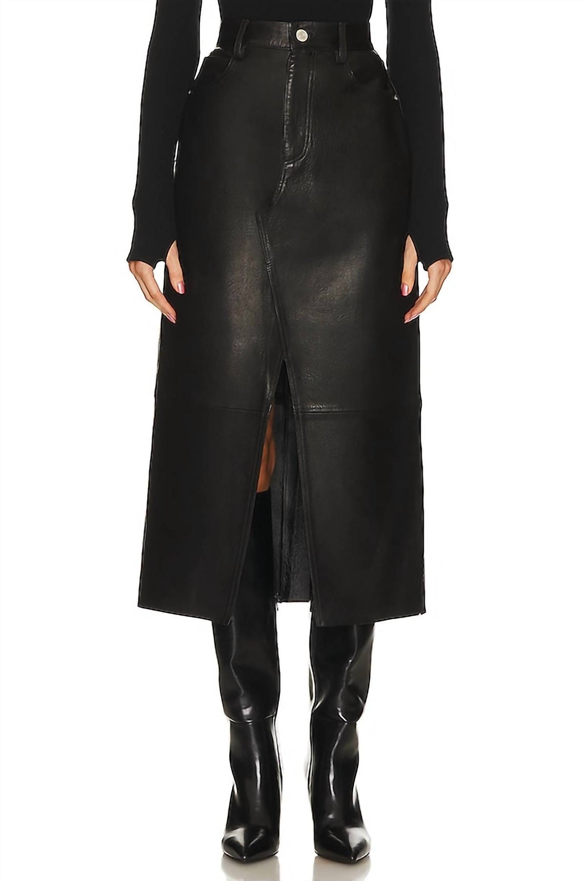 Frame - Leather Midaxi Skirt