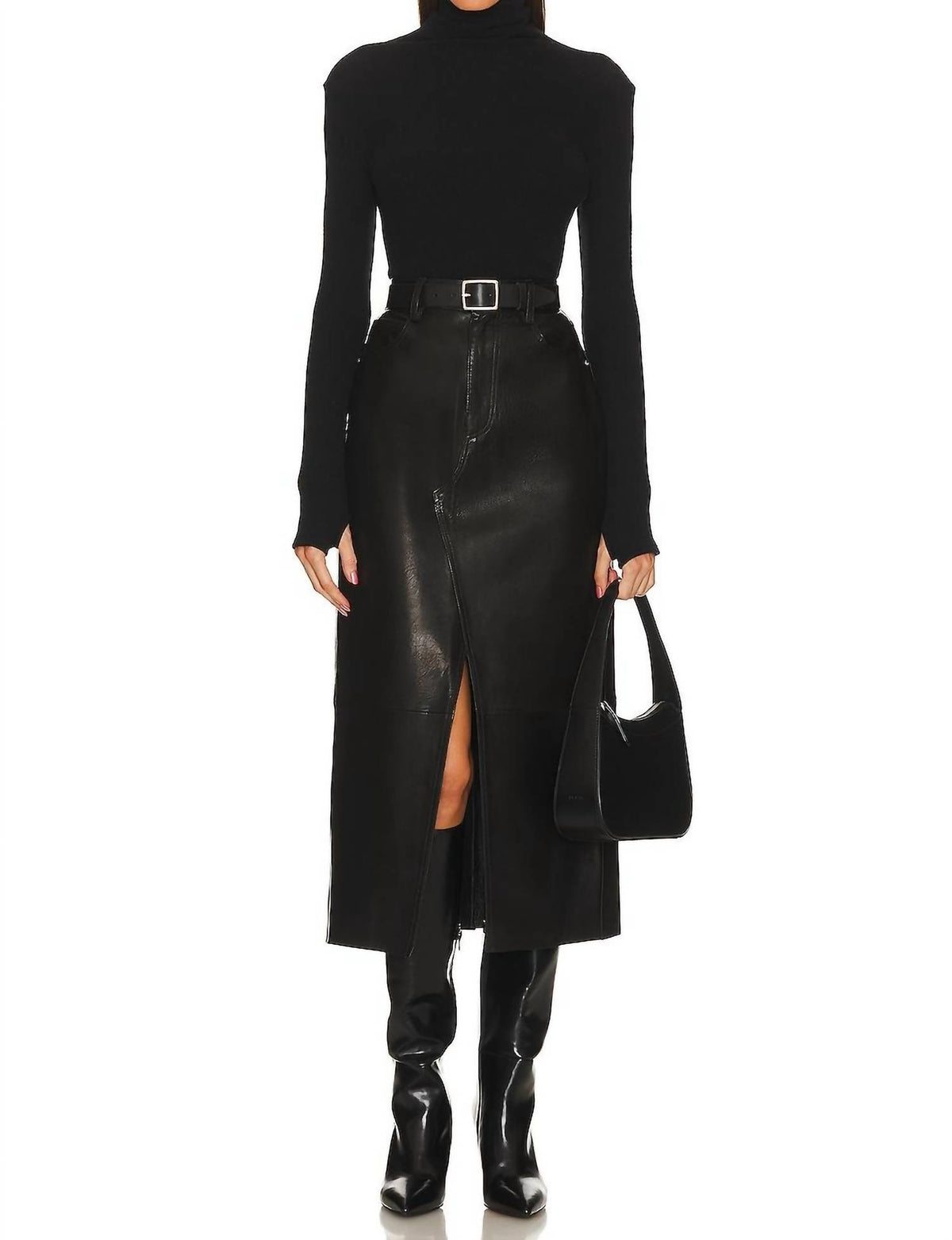 Frame - Leather Midaxi Skirt
