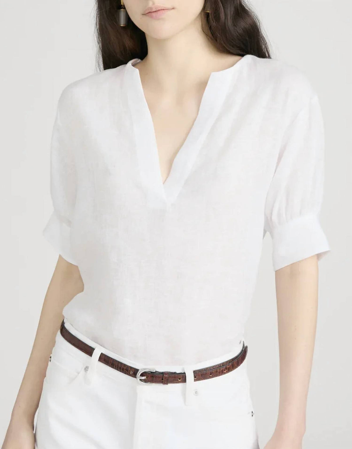 Frame - Linen V-neck Popover