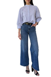 Frame - Modern Puff Sleeve Top - blouses - blue - clothing