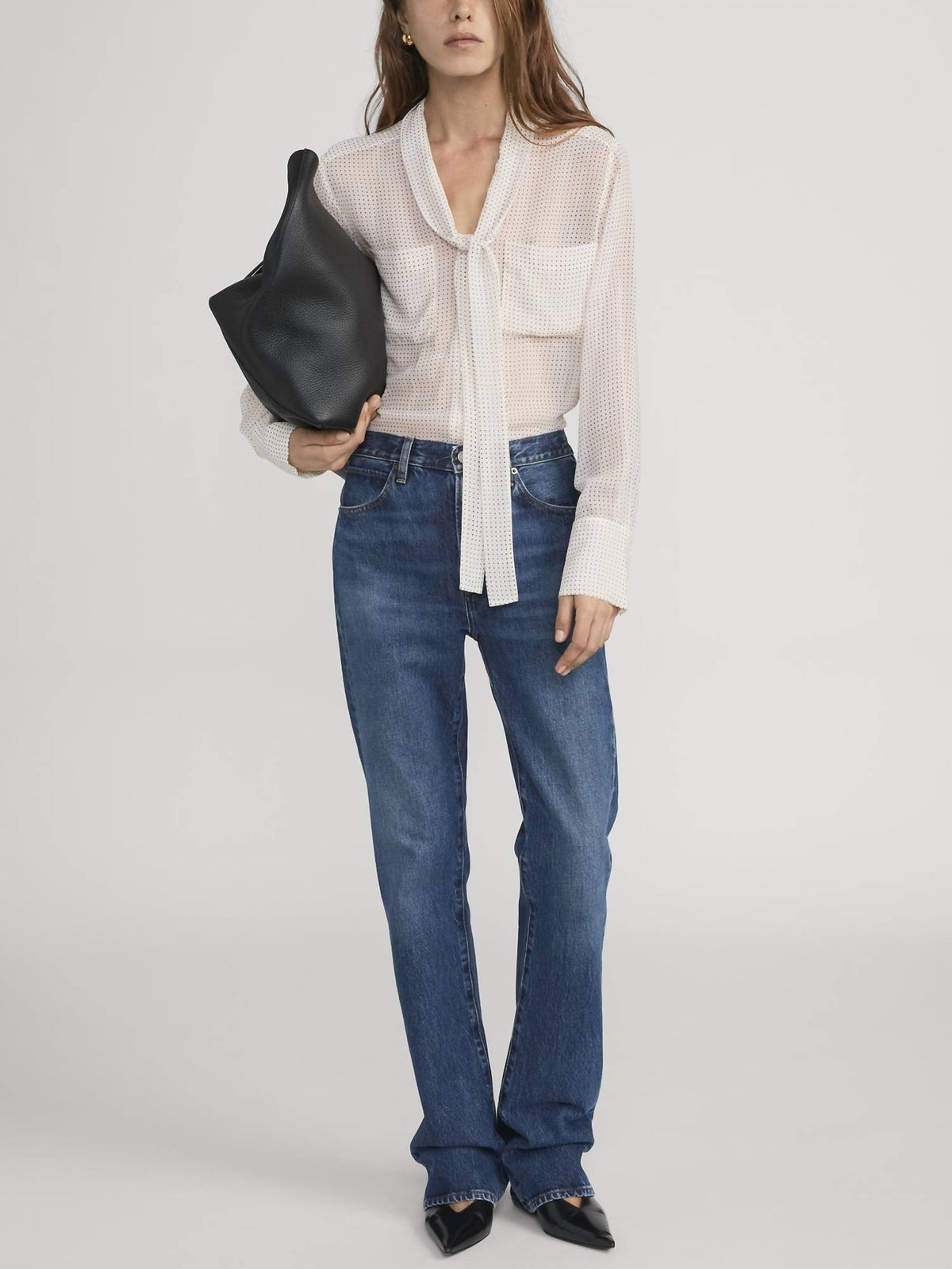 Frame - Modern Tie Polka Dot Blouse