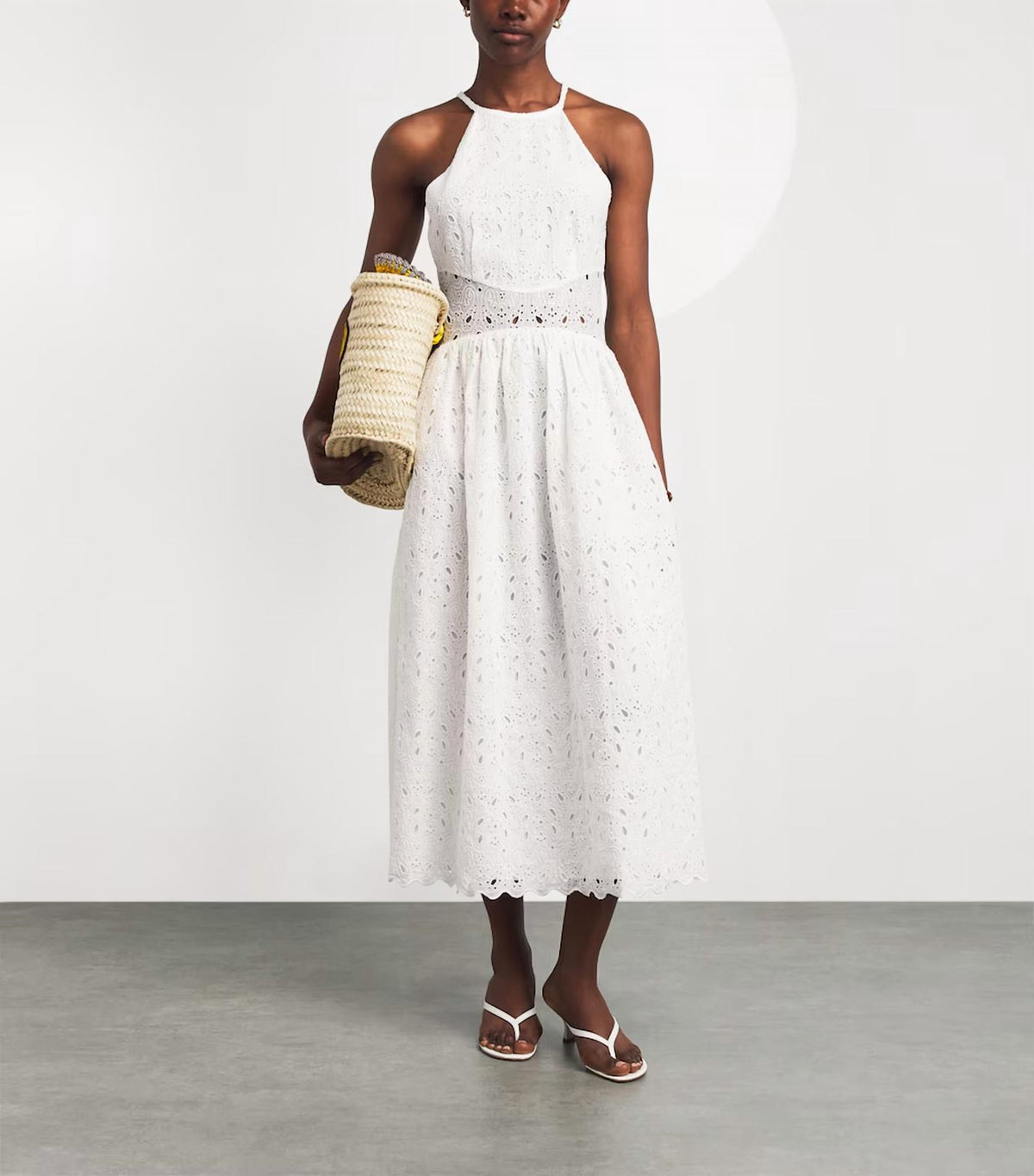 Frame - Paisley Eyelet Midi Dress