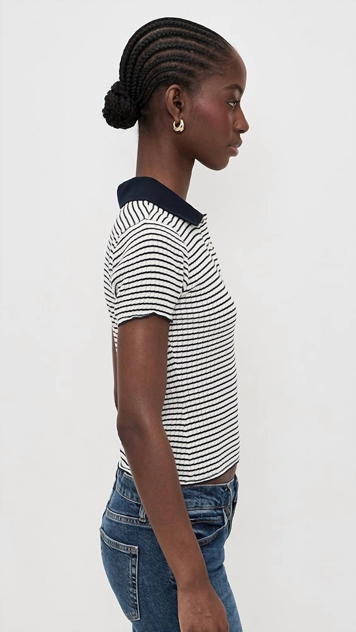 Frame - Pointelle Polo Top