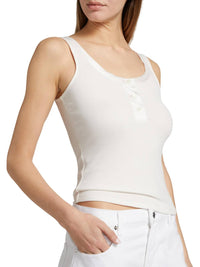 Frame - Satin Trim Tank - clothing - modal - solid