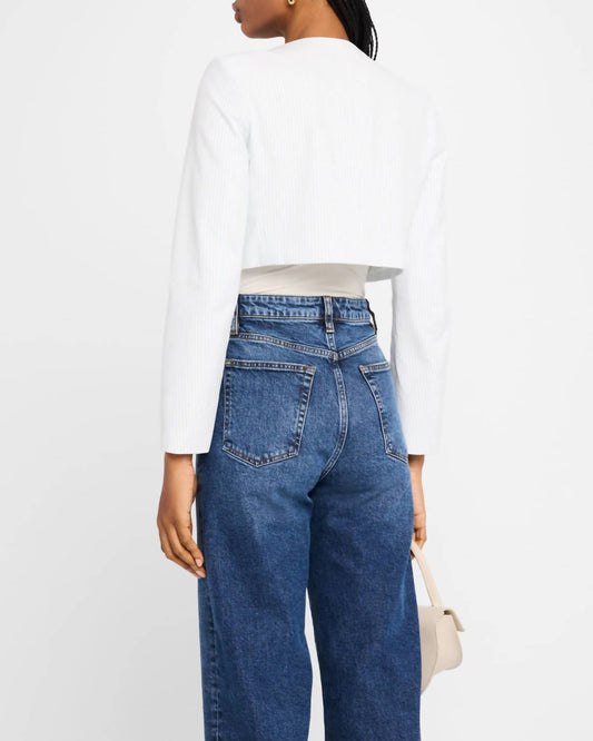 Frame - Seersucker Cropped Jacket - casual - jacket - clothing - cotton - blend