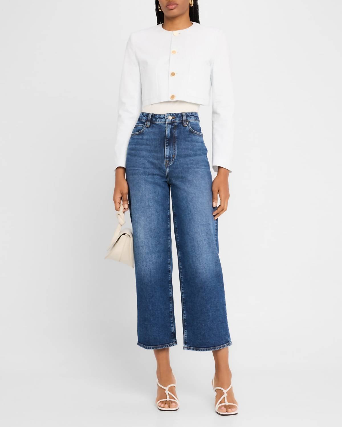 Frame - Seersucker Cropped Jacket - casual - jacket - clothing - cotton - blend