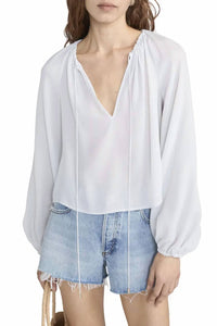 Frame - Silk Balloon Sleeve Blouse