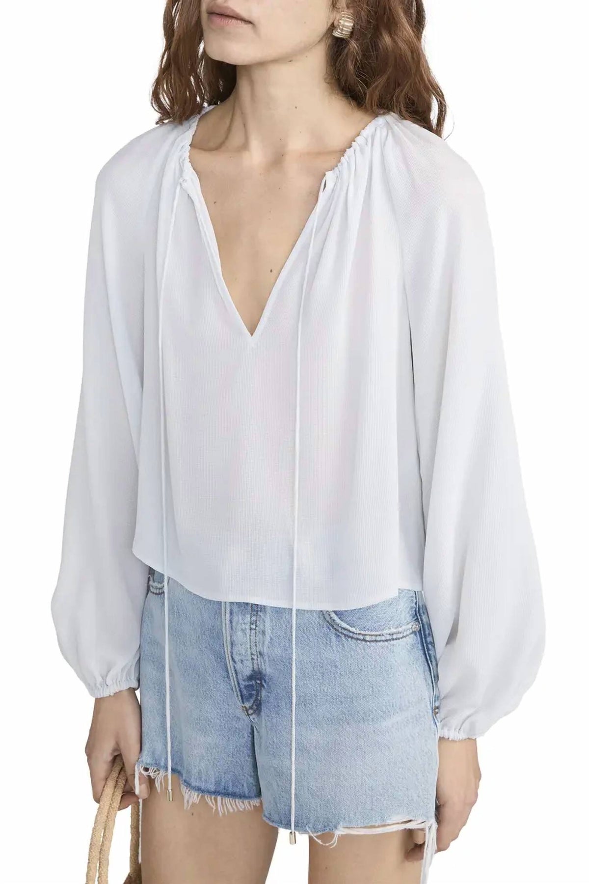 Frame - Silk Balloon Sleeve Blouse