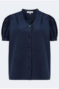 Frame - Silk Gathered Top - blouses - blue - clothing