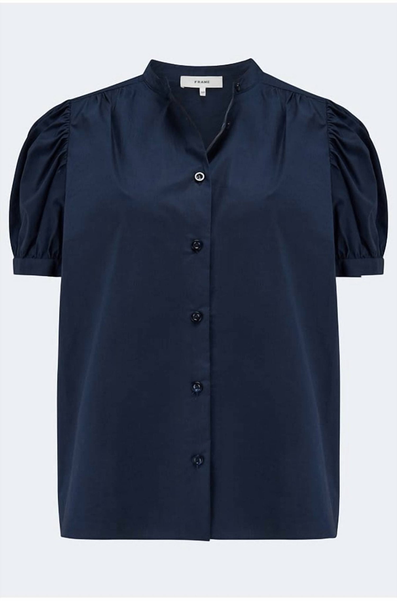 Frame - Silk Gathered Top - blouses - blue - clothing