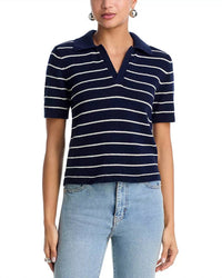 Frame - Striped Easy Polo Top
