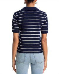 Frame - Striped Easy Polo Top