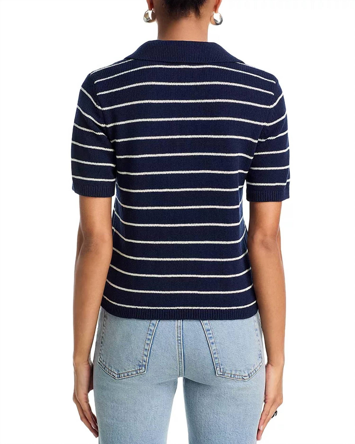 Frame - Striped Easy Polo Top