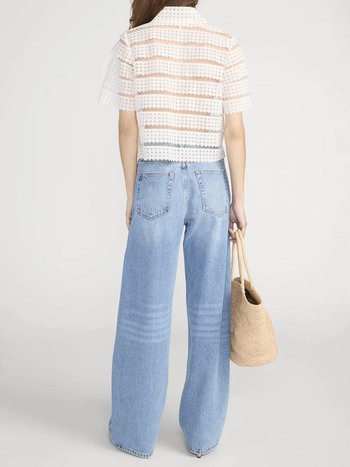 Frame - THE LATTICE CROCHET BLOUSE