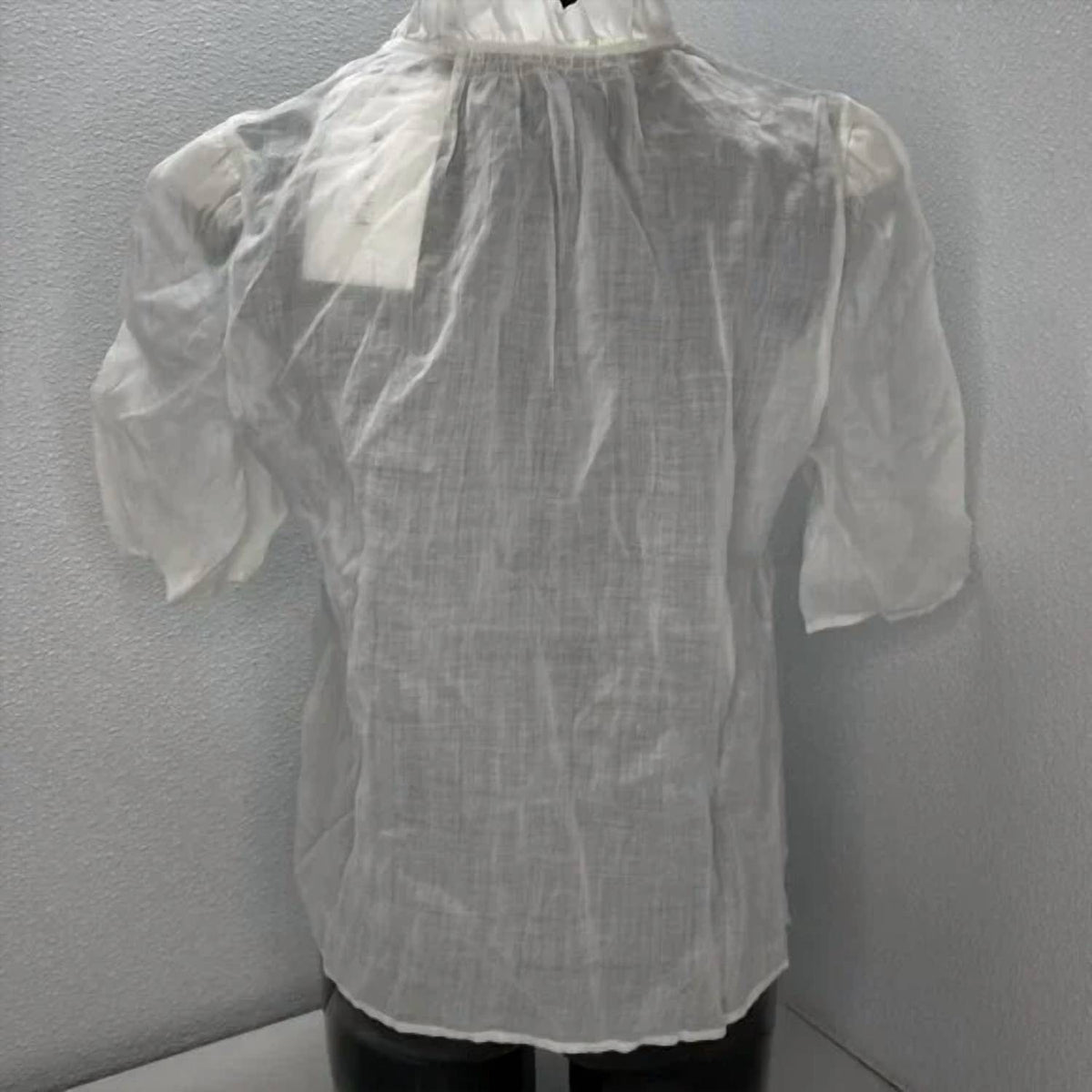 Frame - Tie Neck Ruffle Popover Blouse