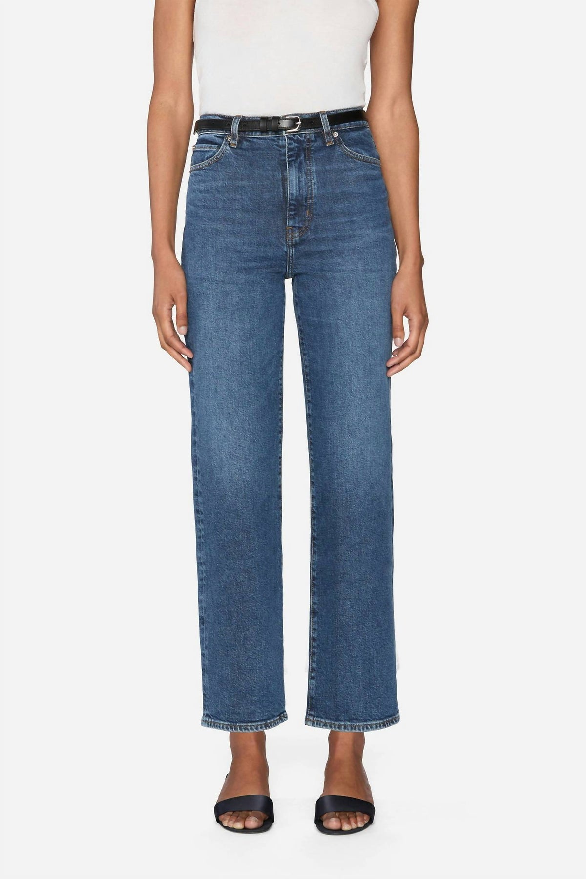 Frame - Wide Straight Leg Jeans