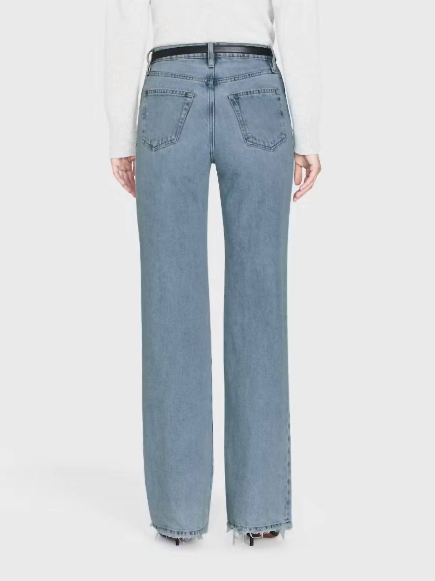 Frame - Women's Le Jane Wide Leg Jean - blue - clothing - cotton