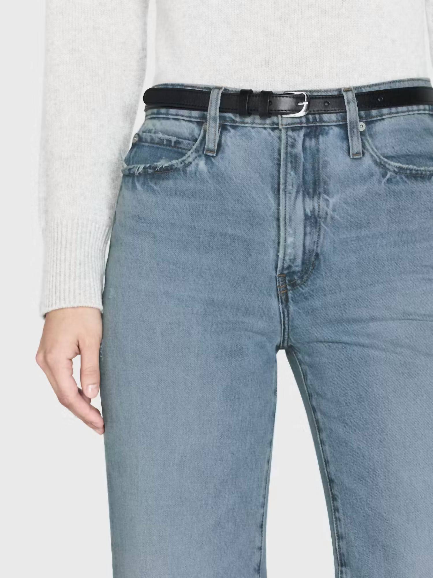Frame - Women's Le Jane Wide Leg Jean - blue - clothing - cotton