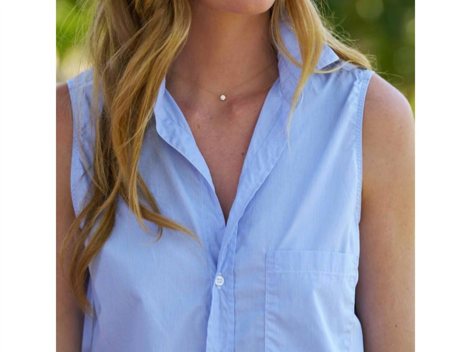 Frank & Eileen - Finley Sleeveless Shirt - blouses - blue - clothing