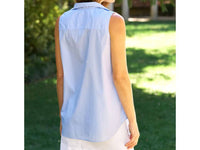 Frank & Eileen - Finley Sleeveless Shirt - blouses - blue - clothing