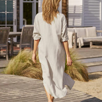 Frank & Eileen - Megan One - size Maxi Shirtdress - beige - clothing - dresses