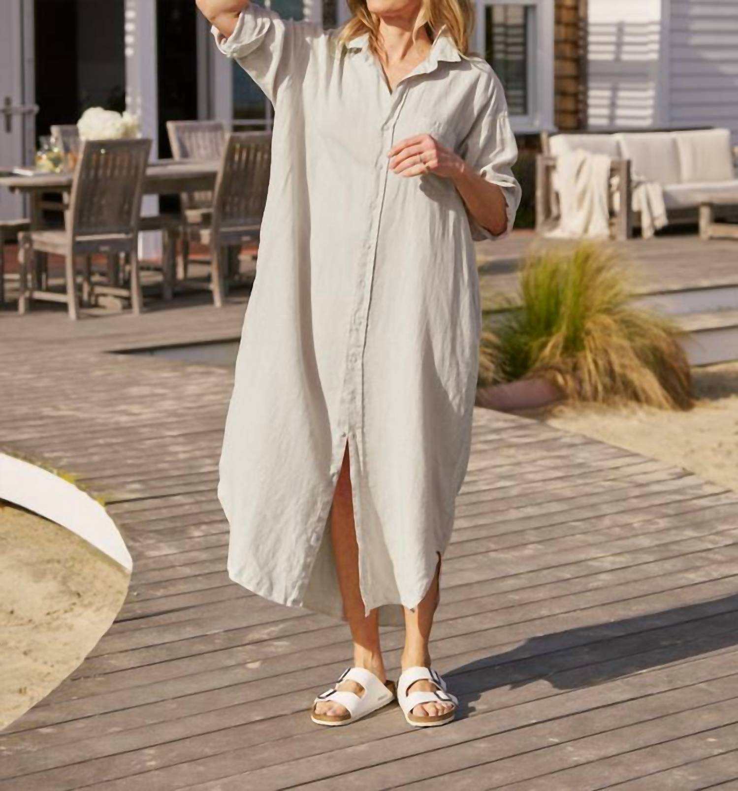 Frank & Eileen - Megan One - size Maxi Shirtdress - beige - clothing - dresses