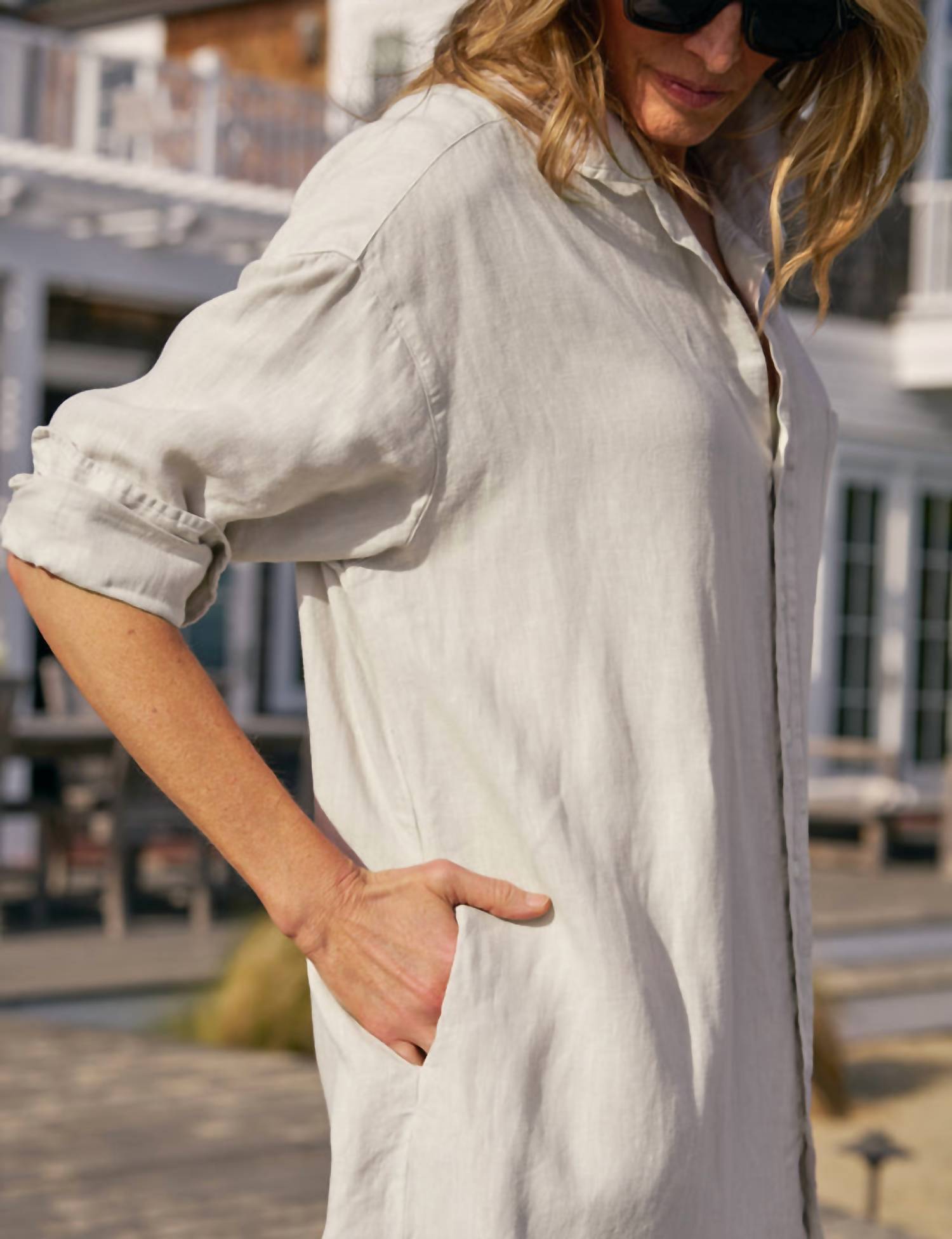 Frank & Eileen - Megan One - size Maxi Shirtdress - beige - clothing - dresses