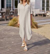 Frank & Eileen - Megan One - size Maxi Shirtdress - beige - clothing - dresses