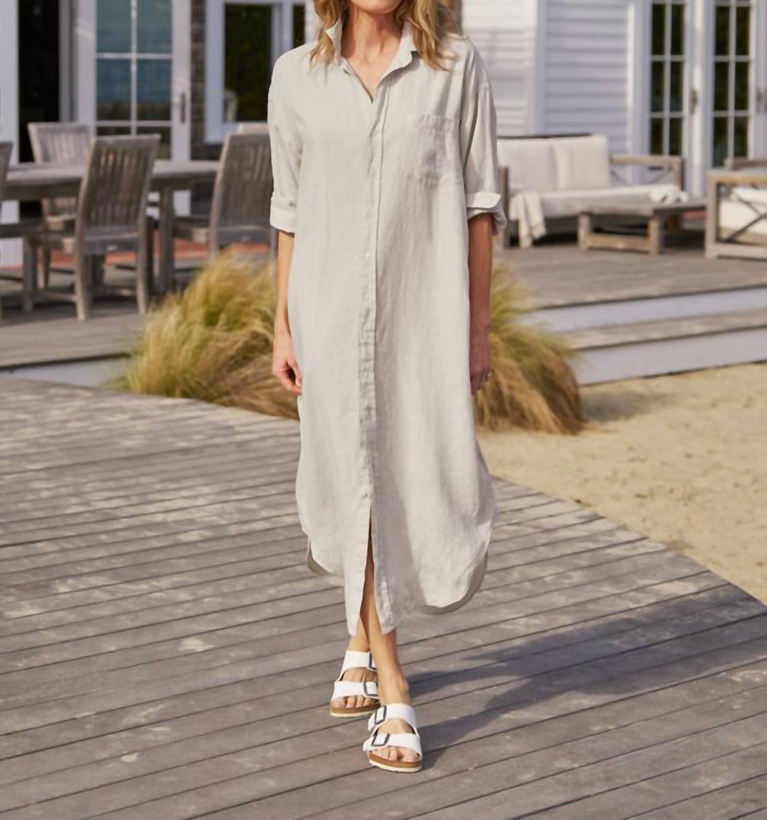 Frank & Eileen - Megan One - size Maxi Shirtdress - beige - clothing - dresses