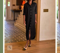 Frank & Eileen - Rory Maxi Shirt Dress - black - clothing - dresses